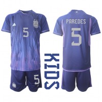 Argentina Leandro Paredes #5 Fotballklær Bortedraktsett Barn VM 2022 Kortermet (+ korte bukser)